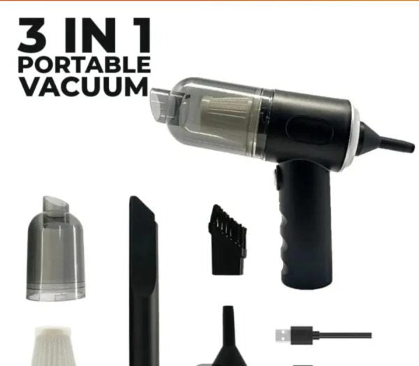 3 In 1 Portable Vacuum Cleaner Duster Blower Air Pump Wireless Hand-held Cleaning For Car Home – As 228
