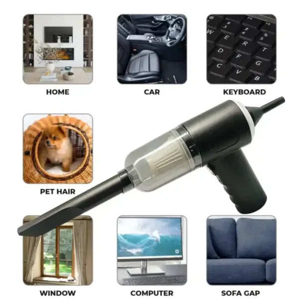 3 In 1 Portable Vacuum Cleaner Duster Blower Air Pump Wireless Hand-held Cleaning For Car Home – As 228